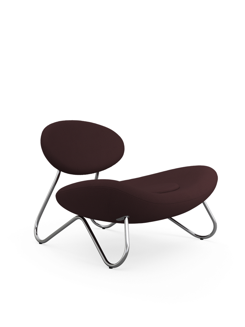 Meadow lounge chair - Burgundy/Brushed steel