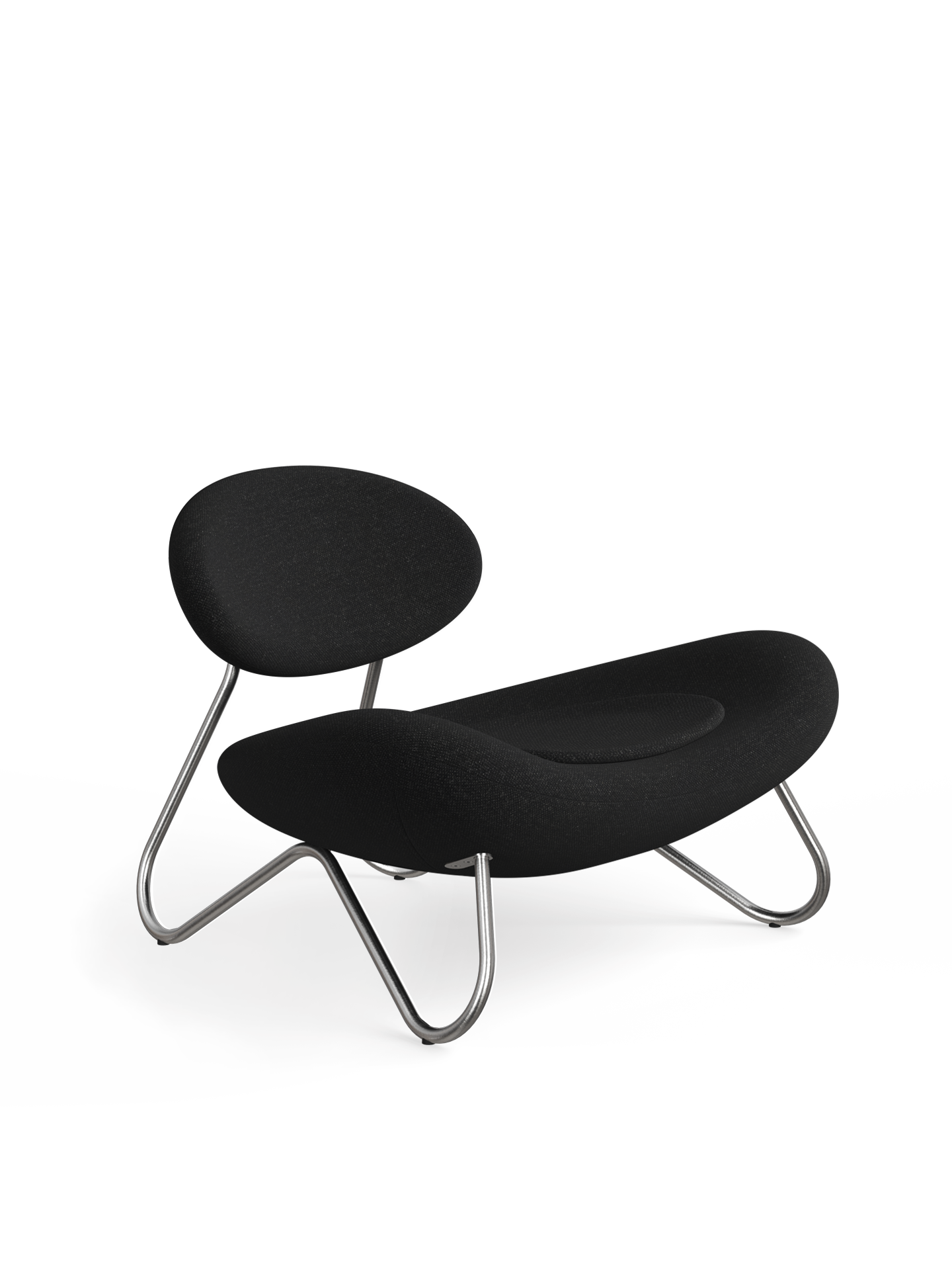 Meadow lounge chair - Charcoal/Brushed steel