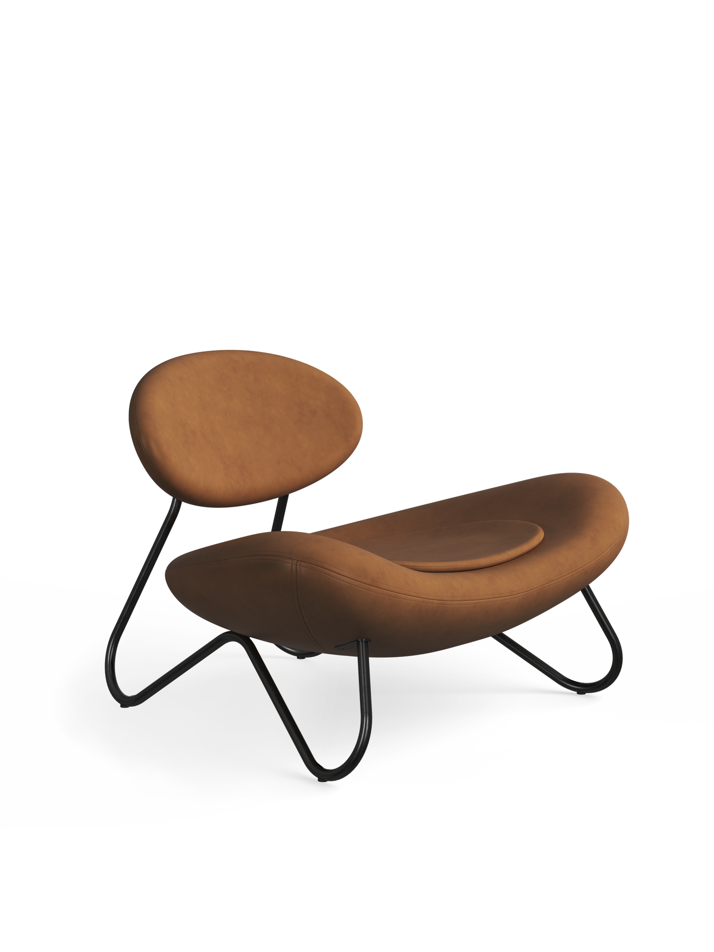 Meadow lounge chair - Cognac leather/Black