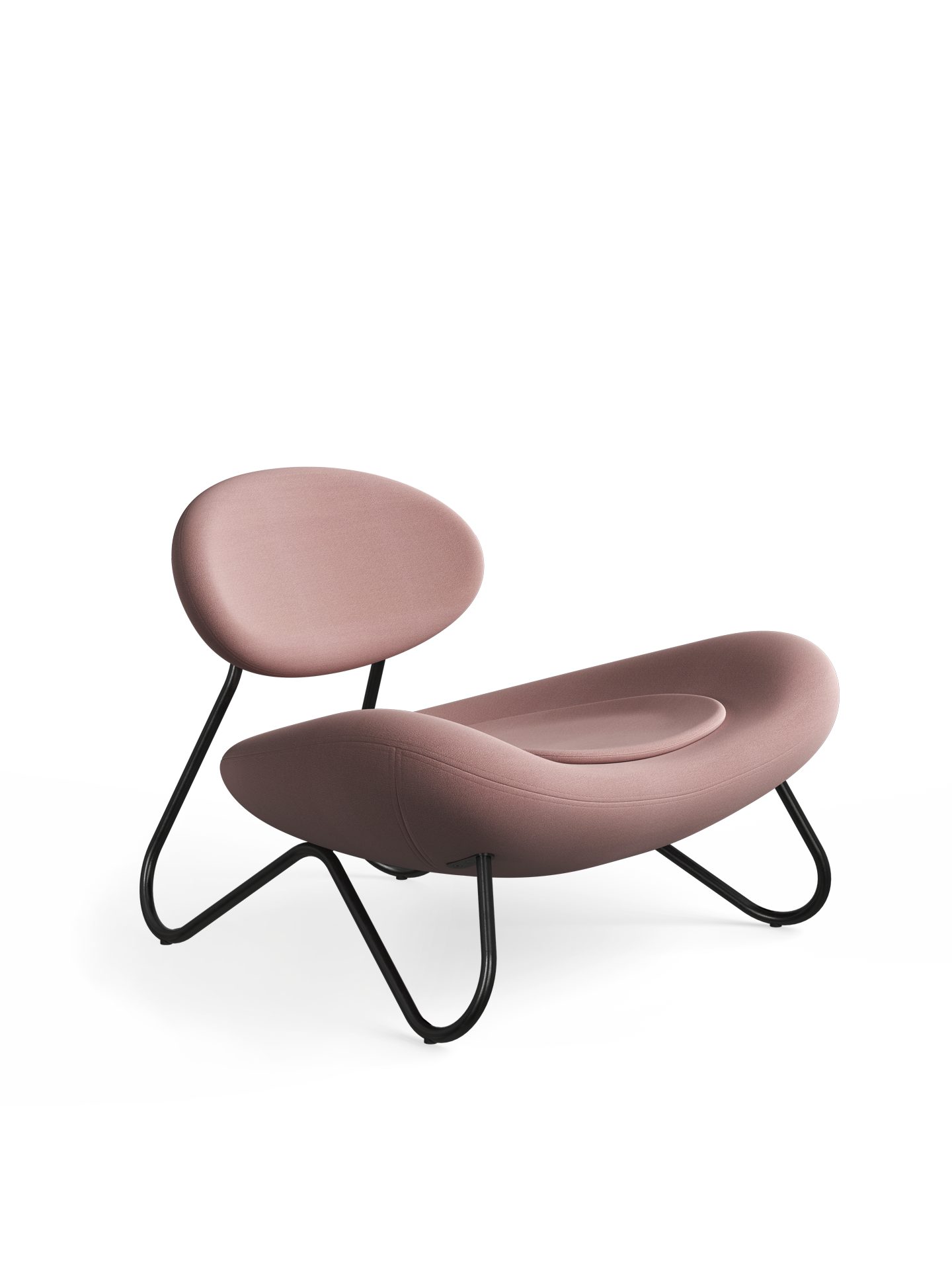 Meadow lounge chair - Dusty rose/Black