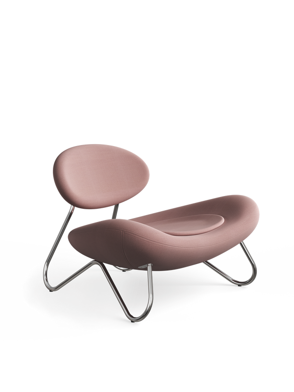 Meadow lounge chair - Dusty rose/Chrome