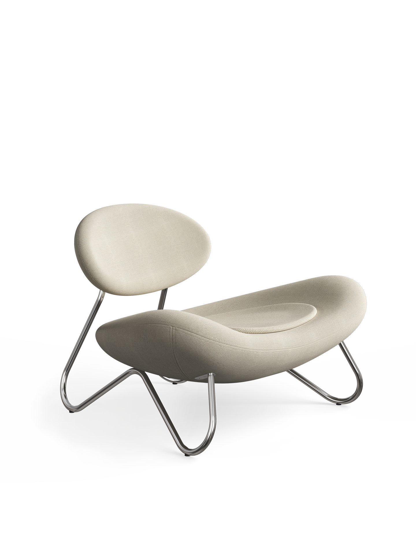 Meadow lounge chair - Off white/Grey/Chrome