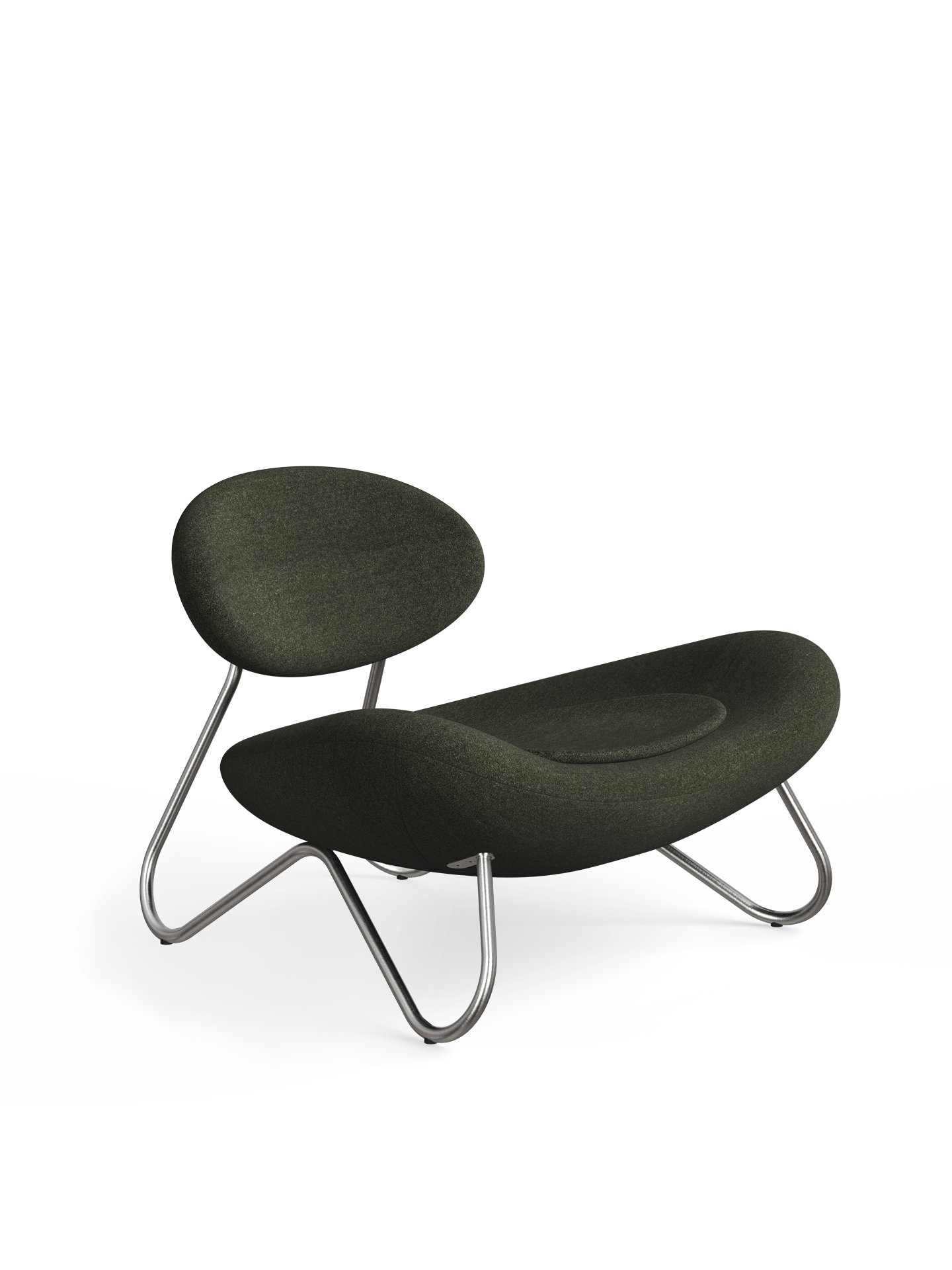 Meadow lounge chair - Pine/Brushed steel