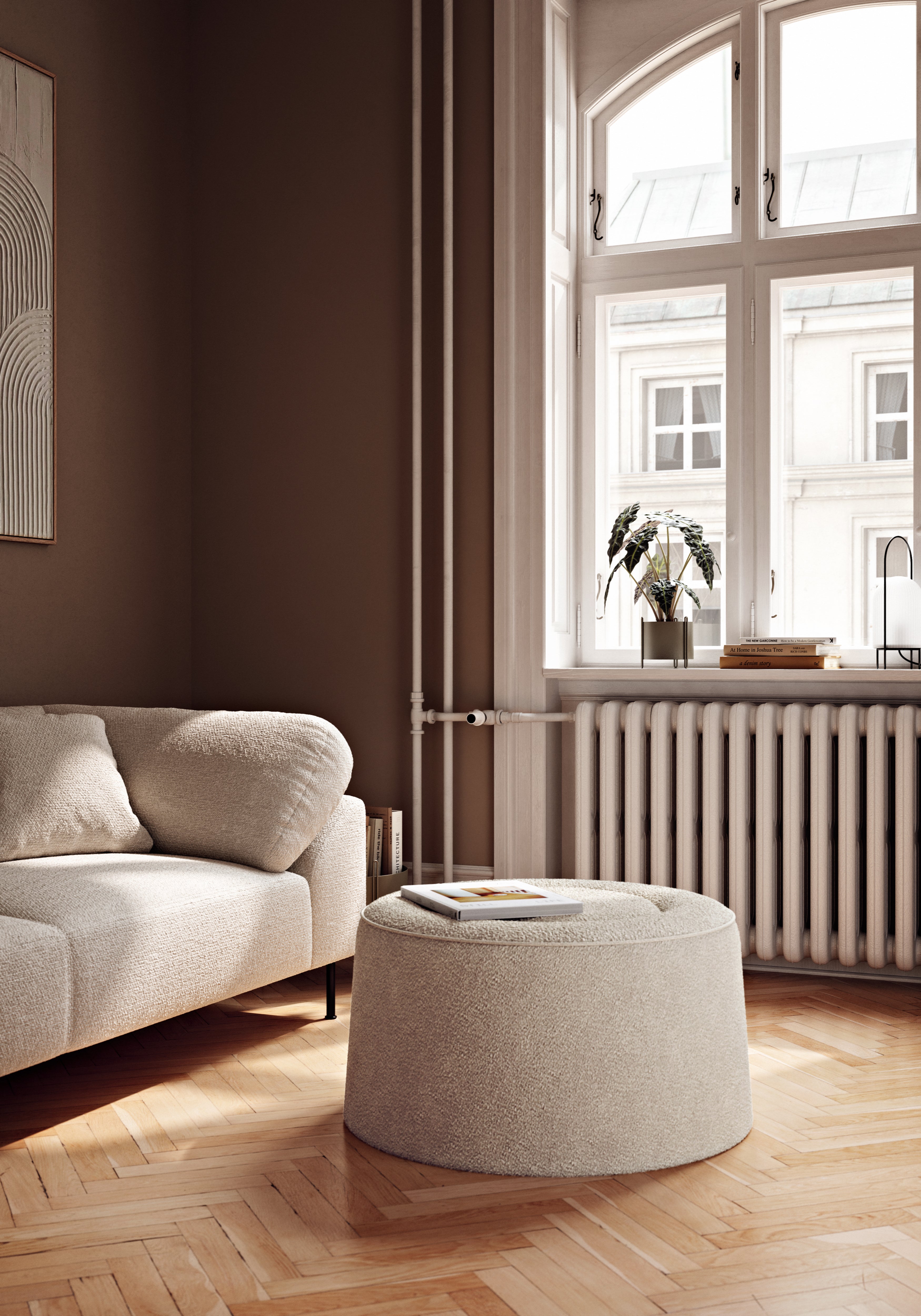 Praline pouf (Ø78 cm) - Natural bouclé