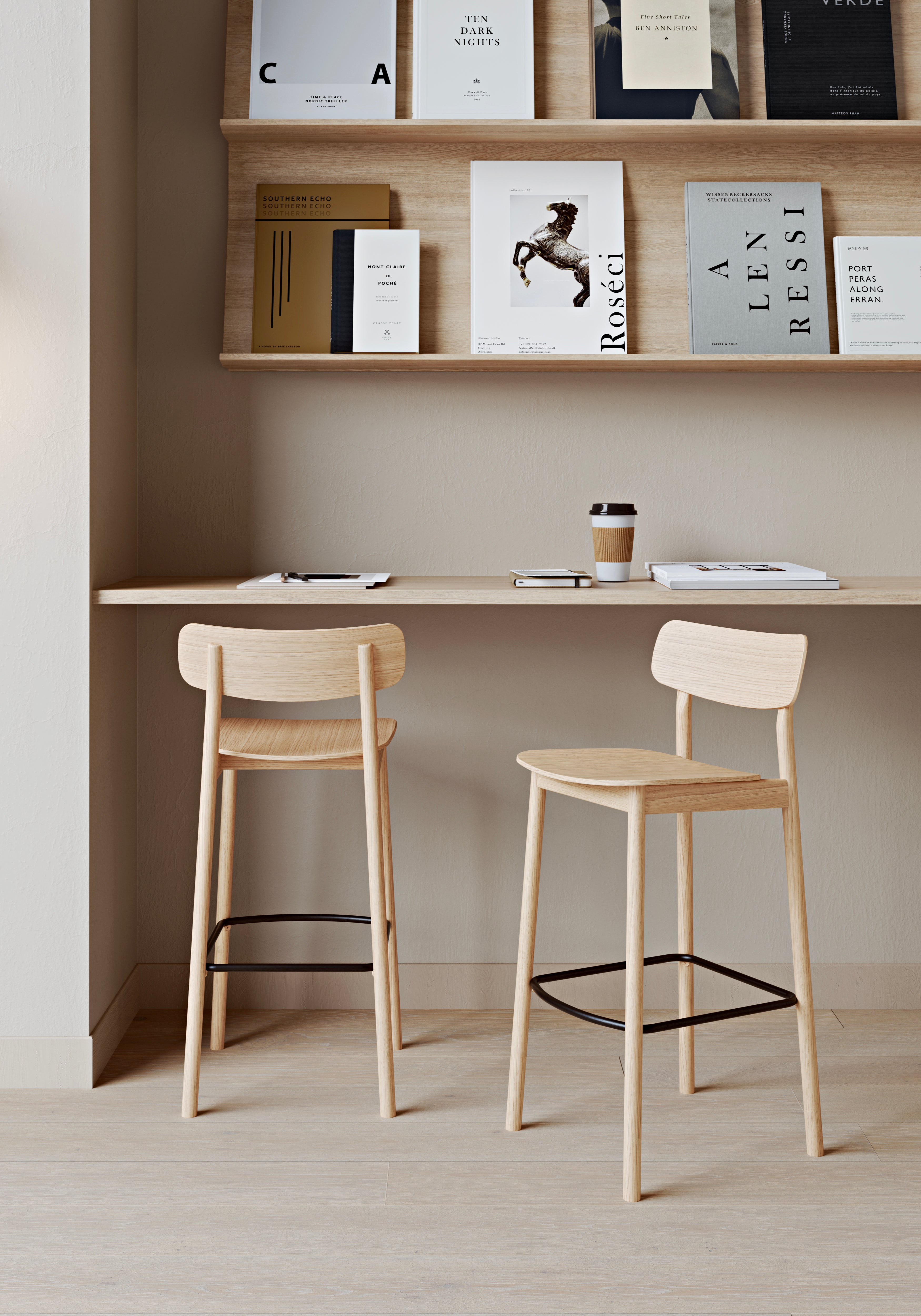 Soma bar stool - White pigmented oak