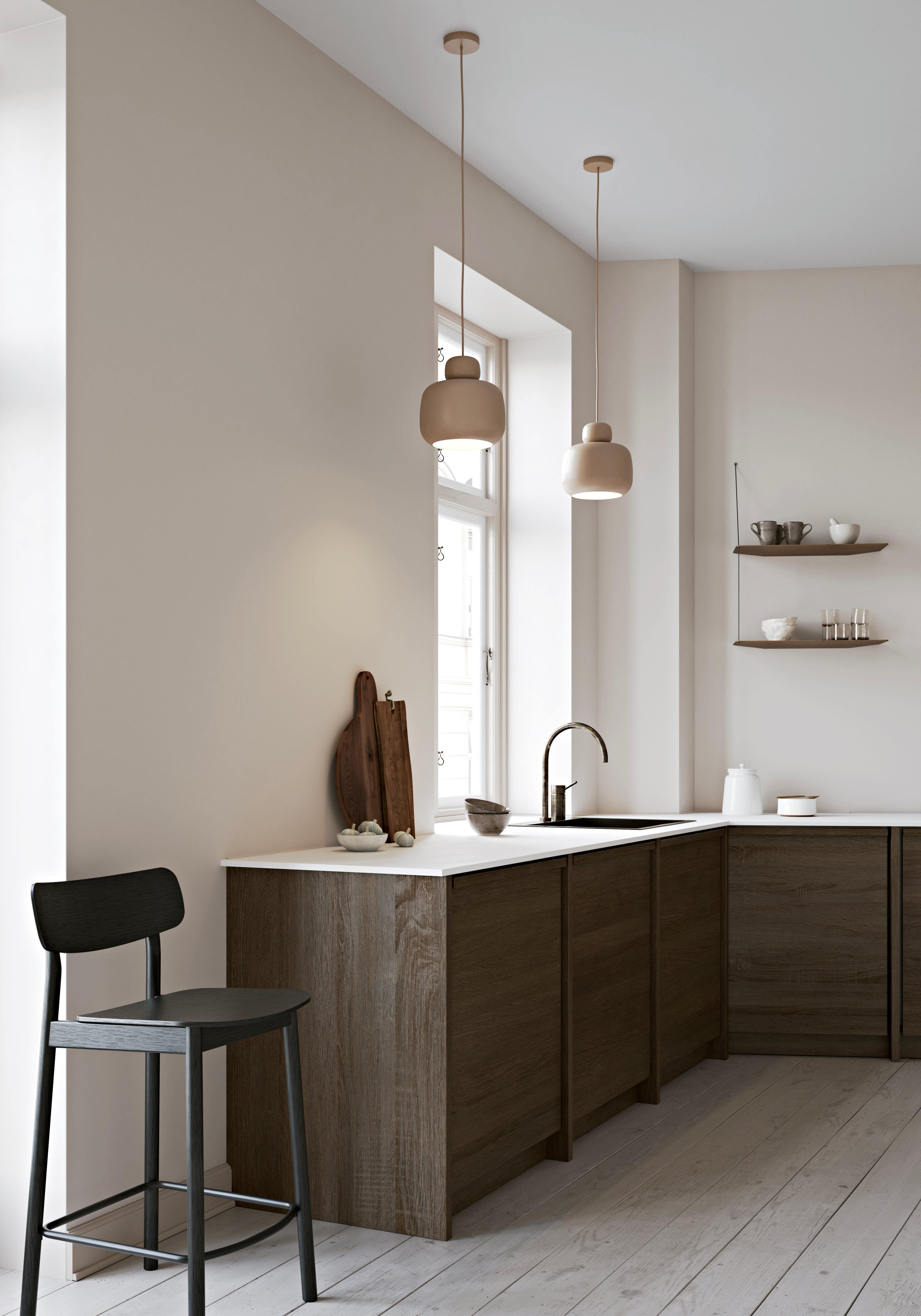 Stone pendant (Large) - Beige