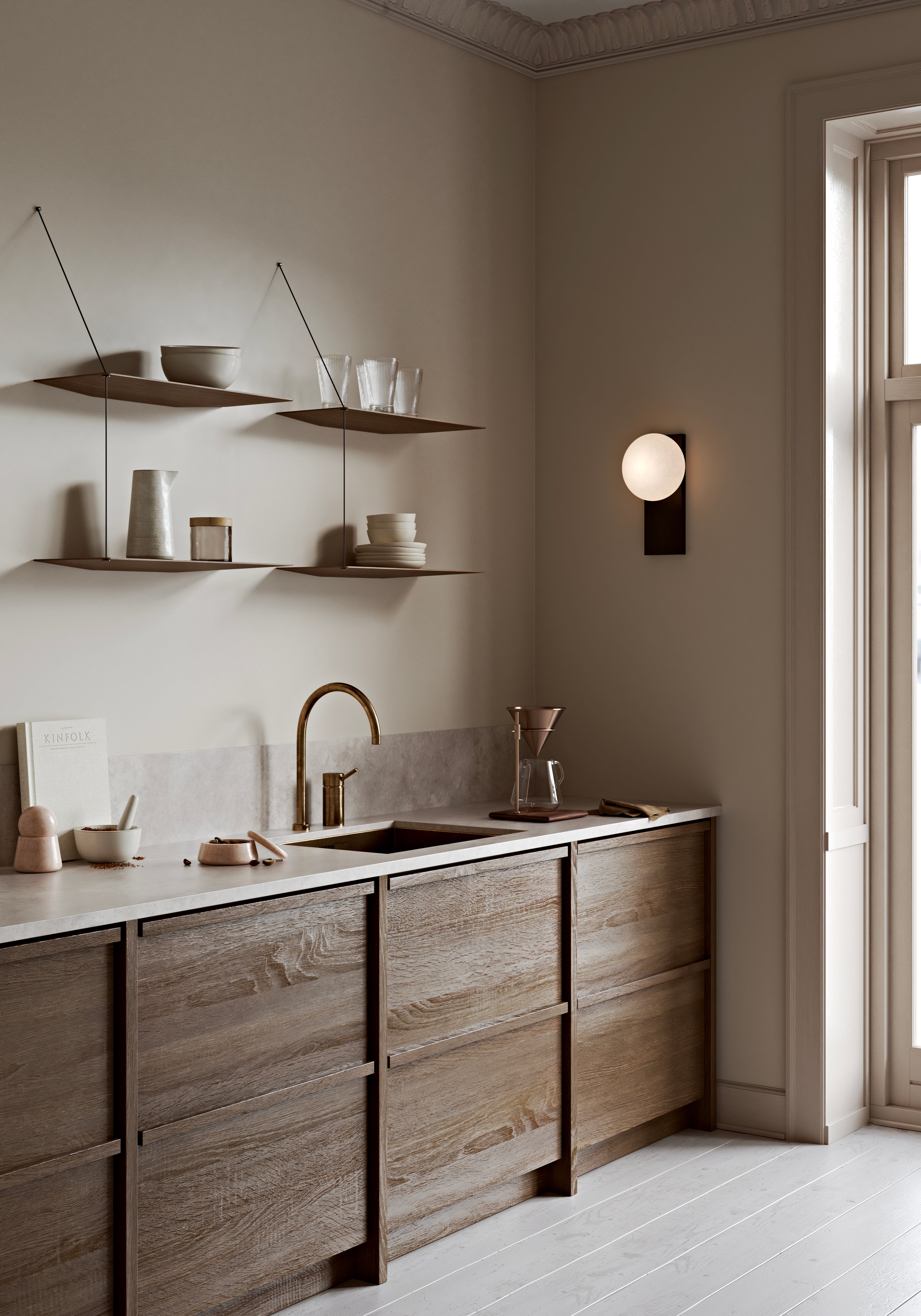 Stedge shelf (60 cm) - Smoked oak