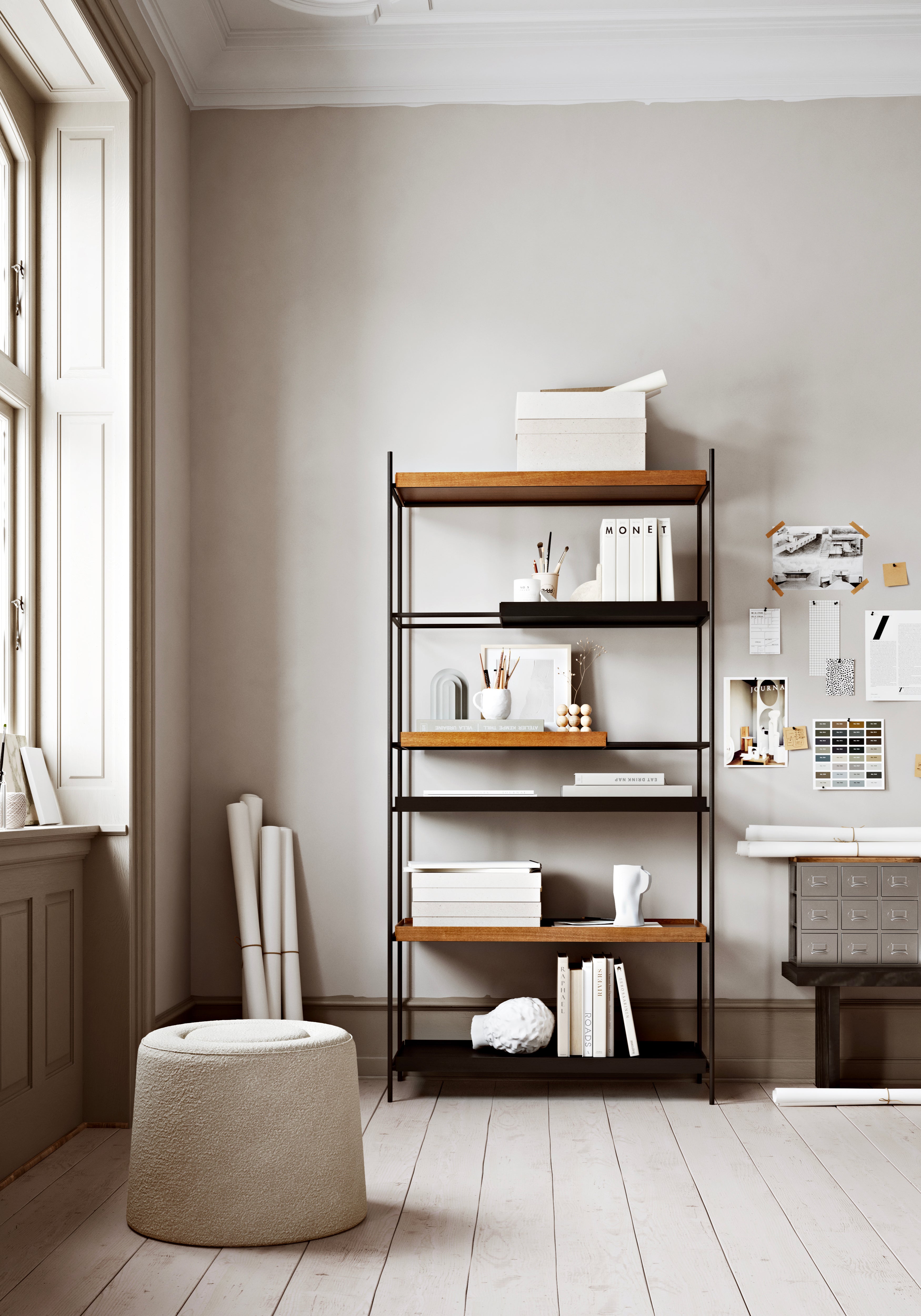 Tray Shelf (High) - Walnut - Style 19