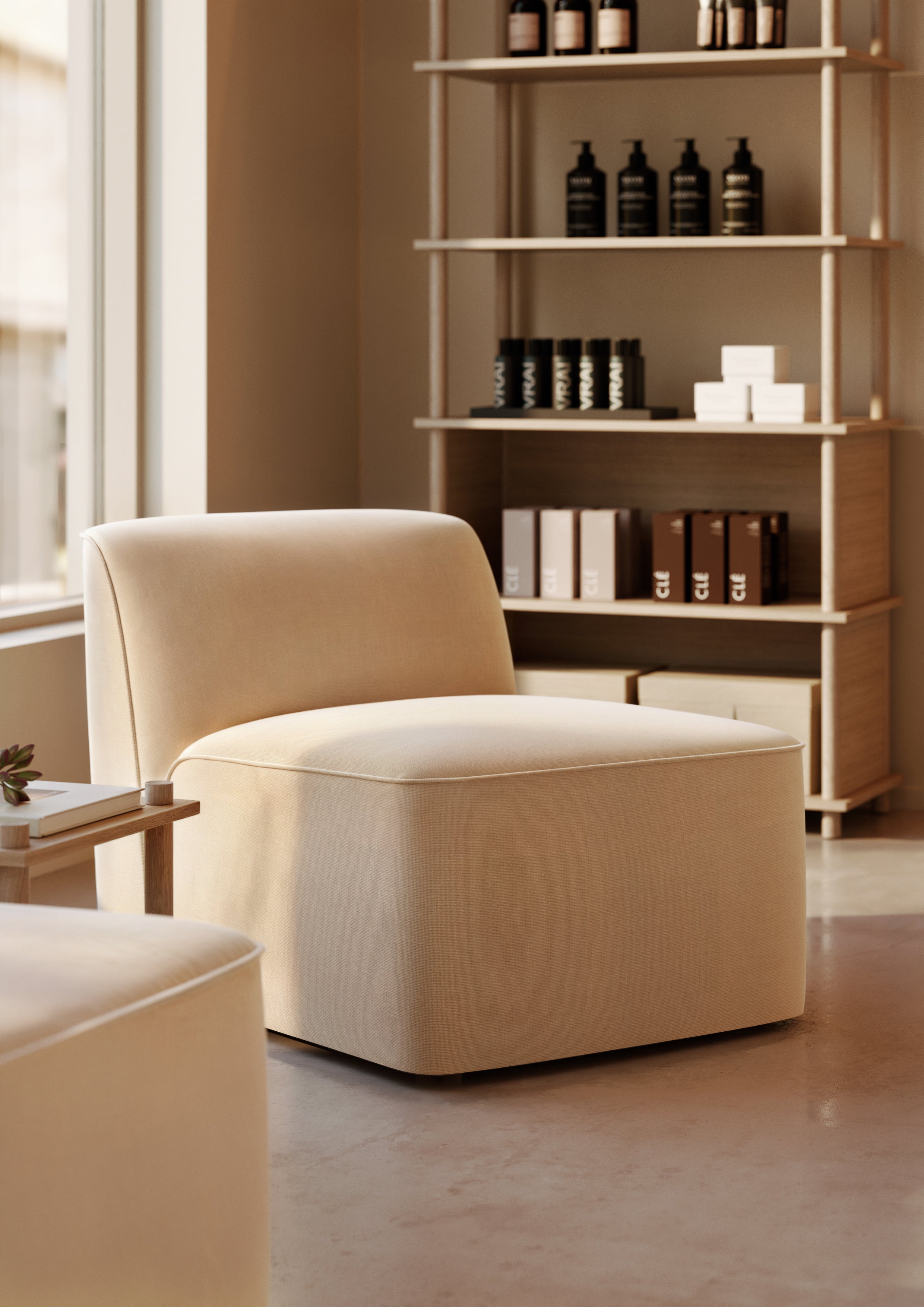 Flora middle module (66 cm) - Warm beige