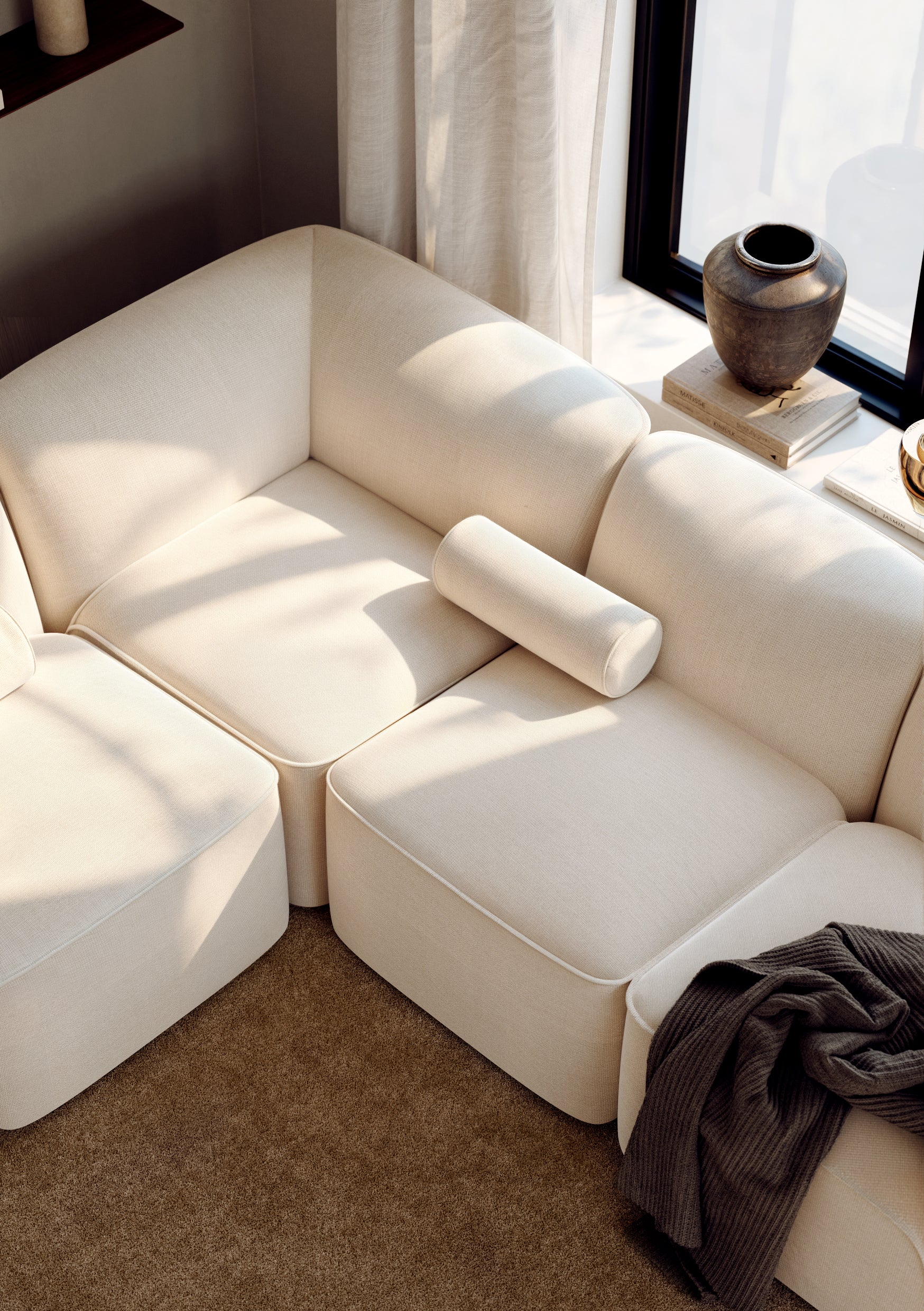 Flora corner module - Warm beige