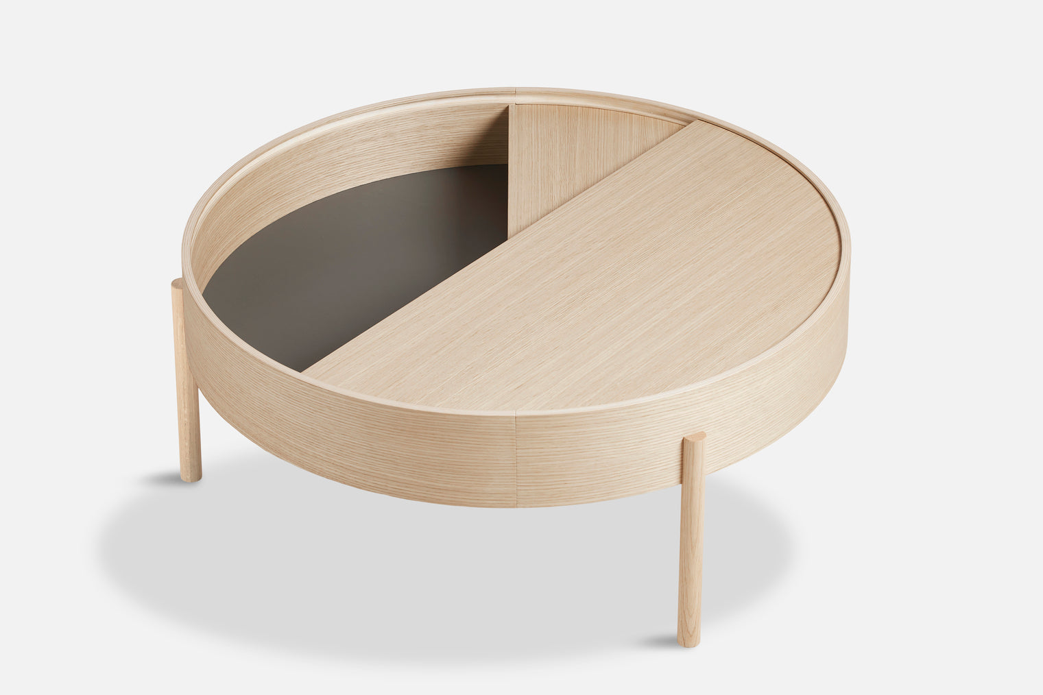 Arc coffee table (89 cm) - White pigmented ash