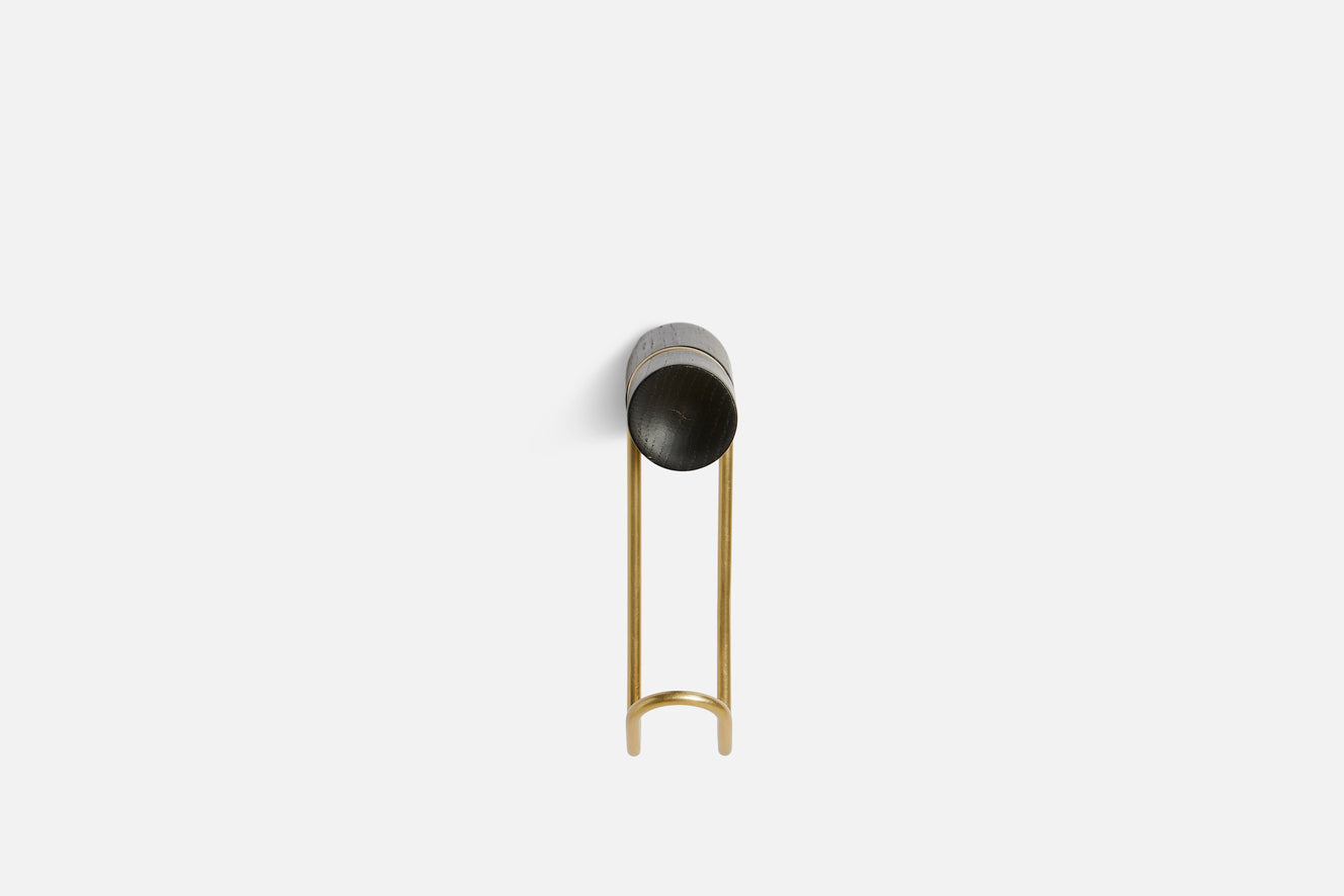 Around wall hanger (Small) - Black/Satin brass