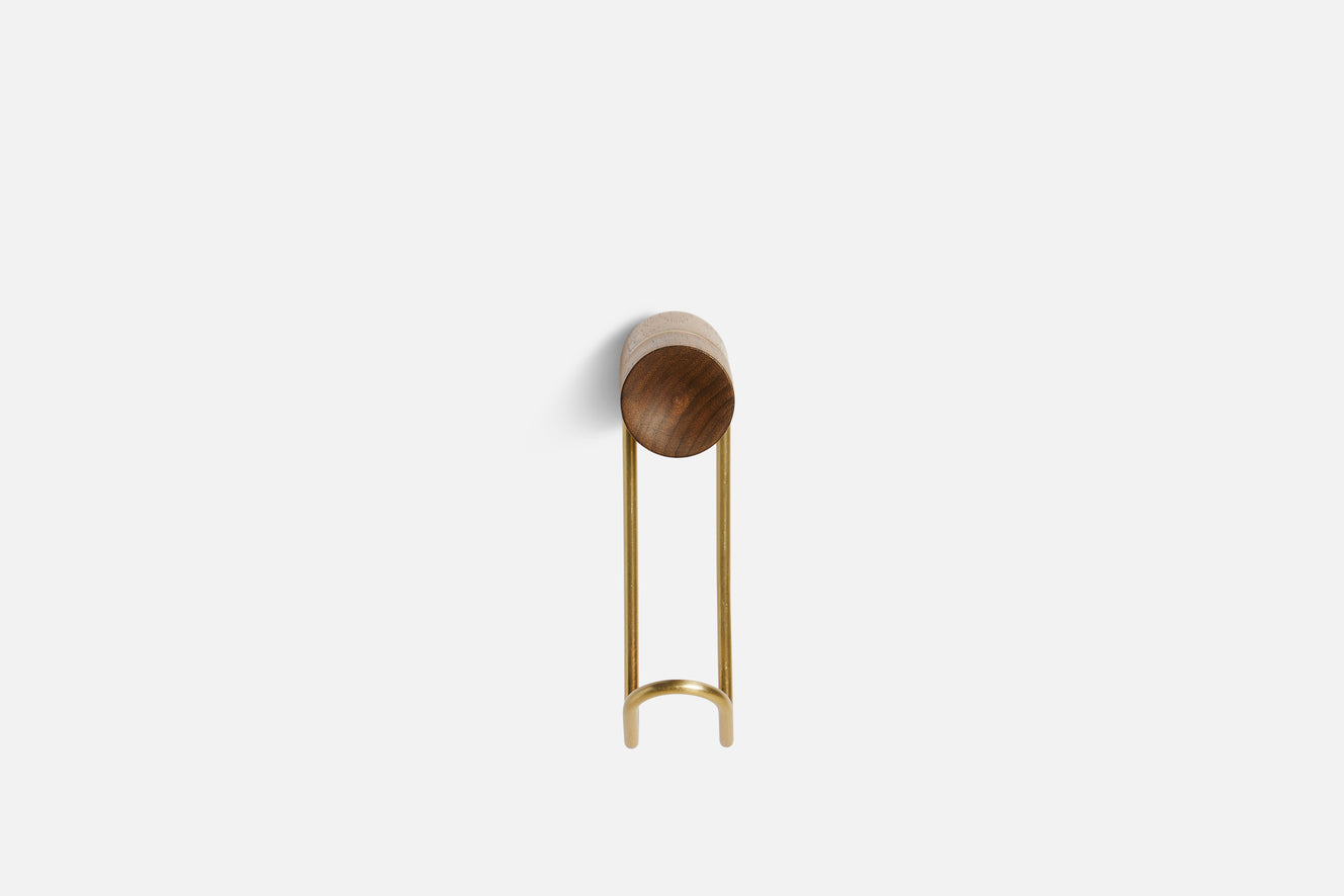 Around wall hanger (Small) - Walnut/Satin brass