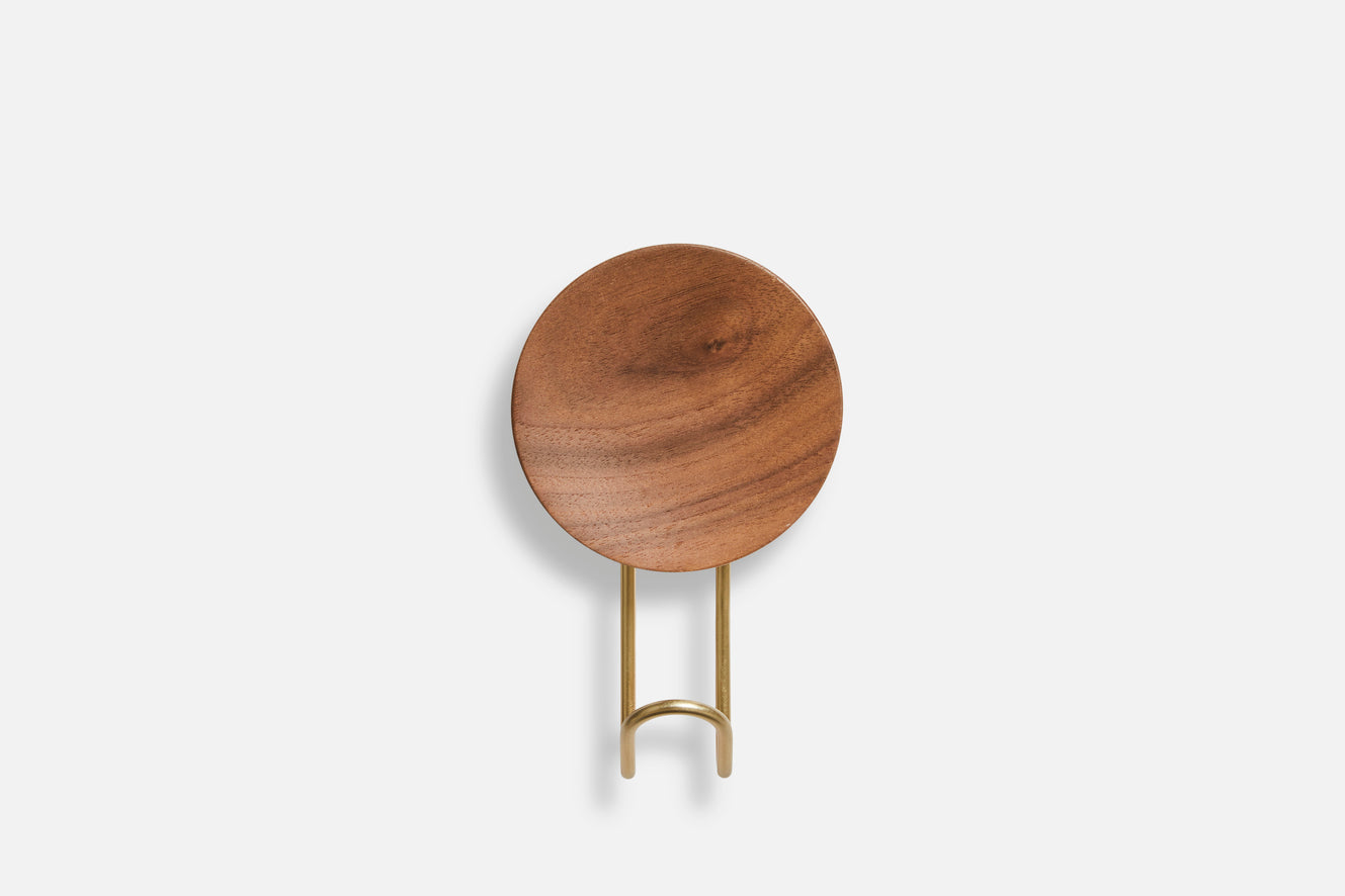 Around wall hanger (Large) - Walnut/Satin brass