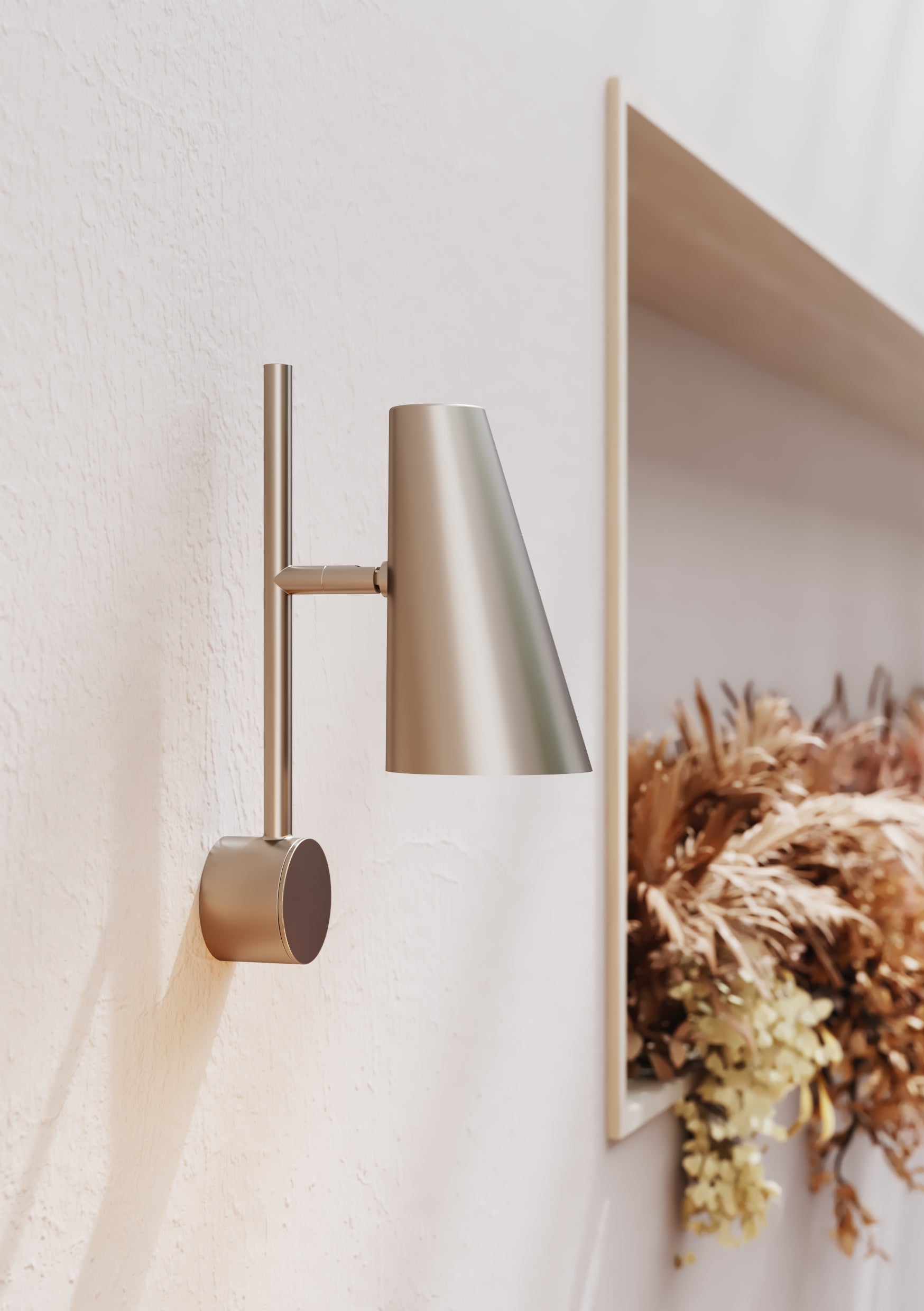 Cono wall lamp - Brushed metal finish
