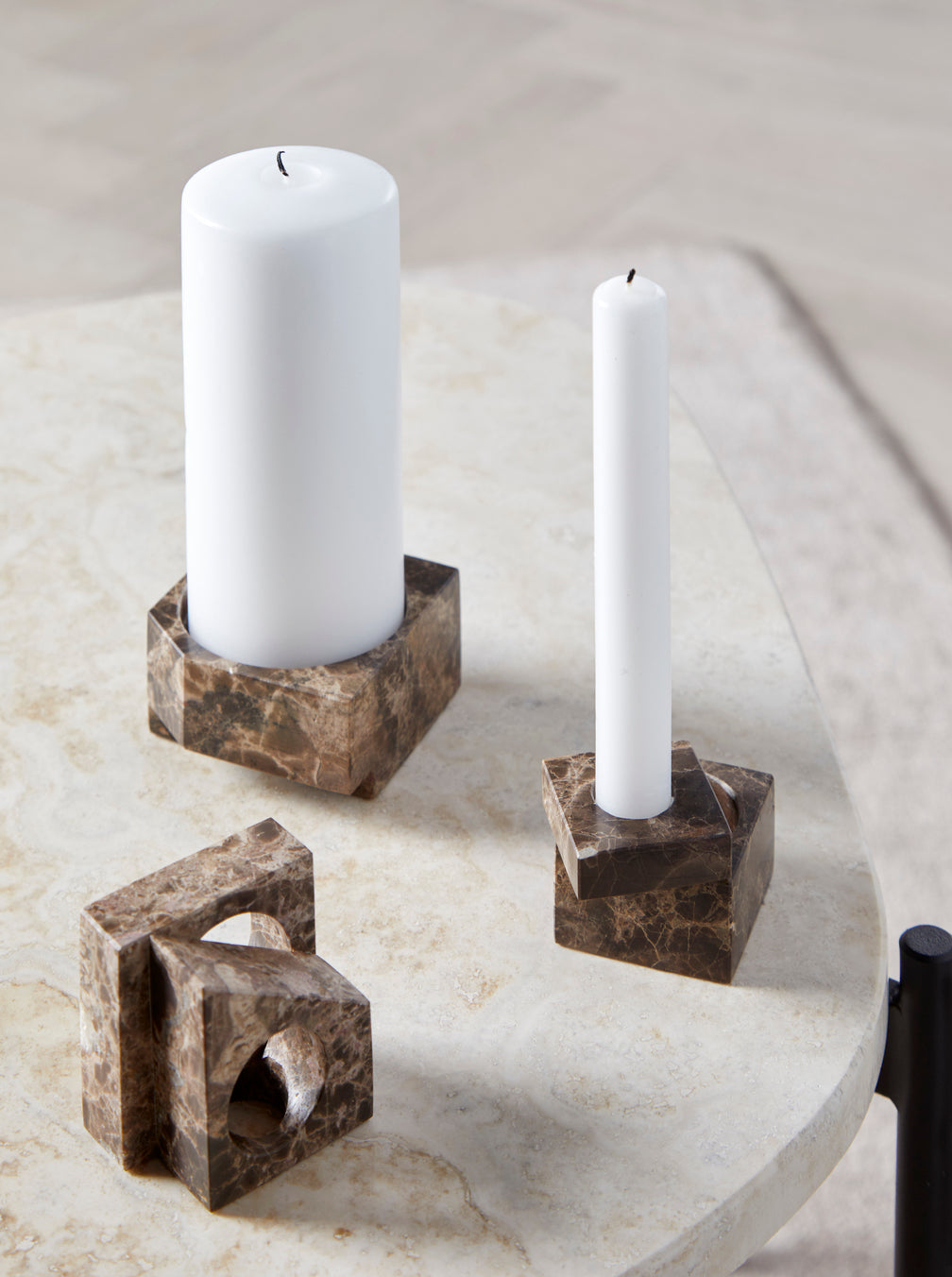 Jeu de dés 2 candle holder - Brown