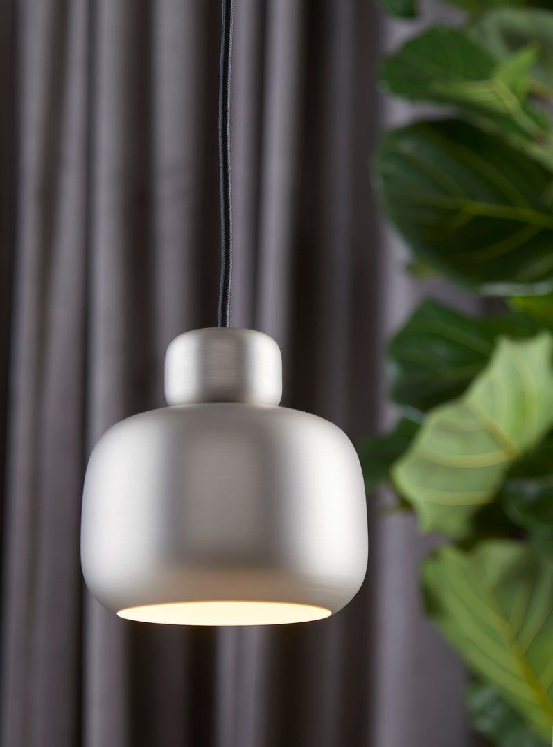 Stone pendant (Small) - Brushed metal finish