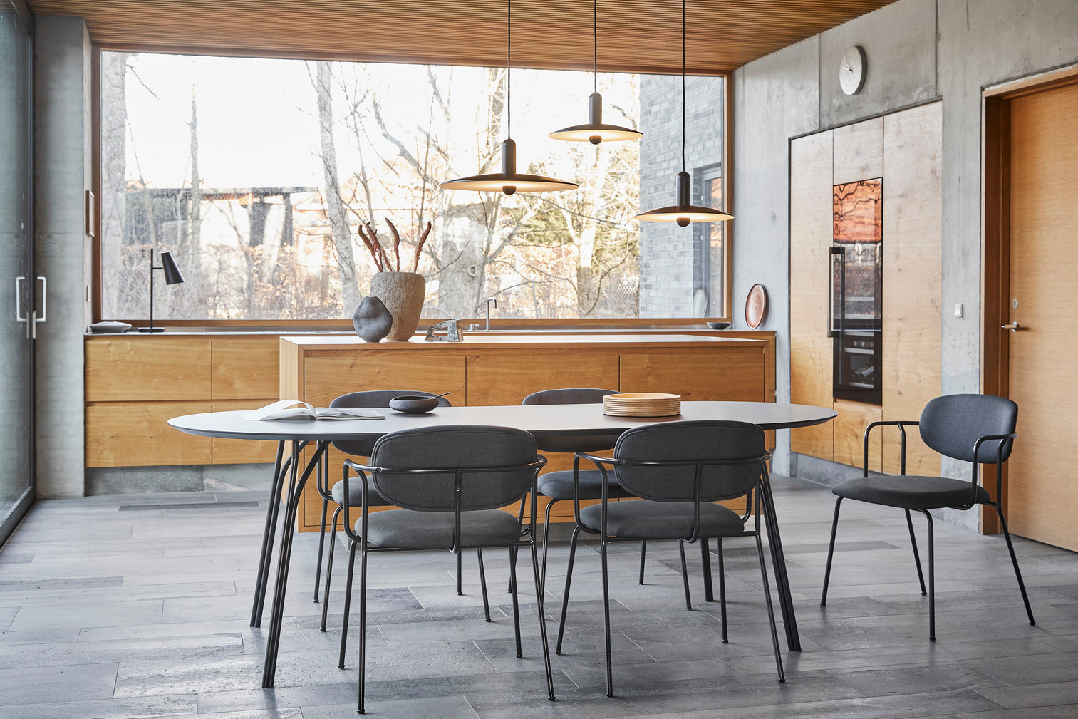 Tree dining table (220 cm) - Charcoal black/black