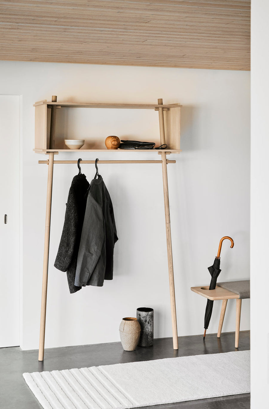 Töjbox wardrobe (Large) - White pigmented oak – WOUD - International