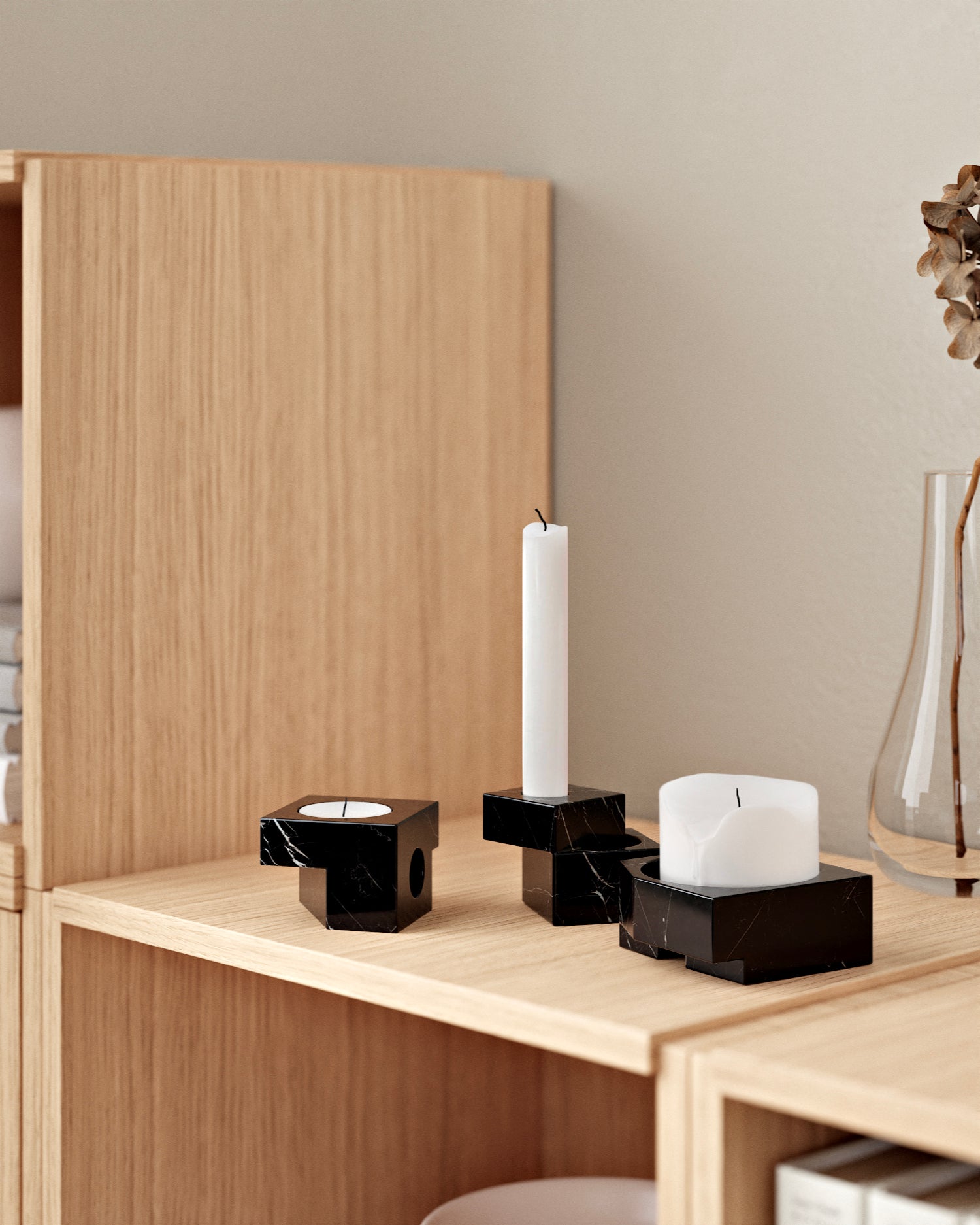 Jeu de dés 2 candle holder - Black