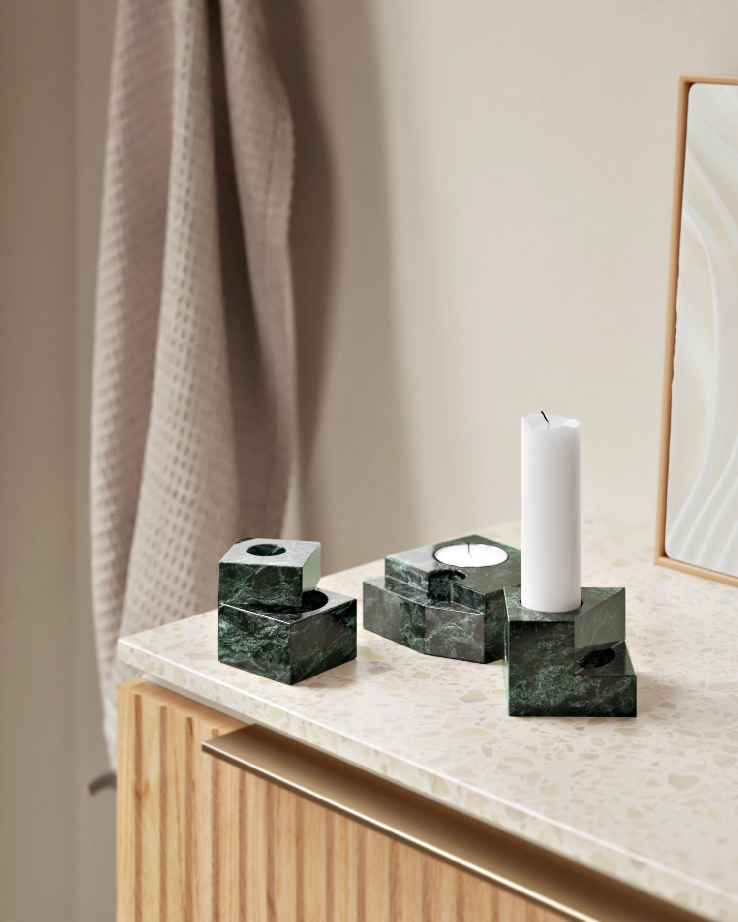 Jeu de dés 3 candle holder - Green
